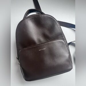 Matt & Nat Vegan Leather Backpack – Dark Brown